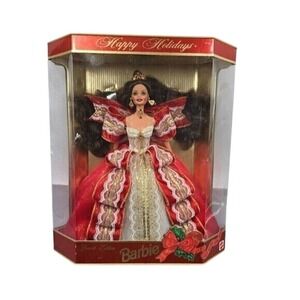 1997 Holiday Barbie Rare Item Misprint NRFB Green Eye Doll Blue On Box #17832‎